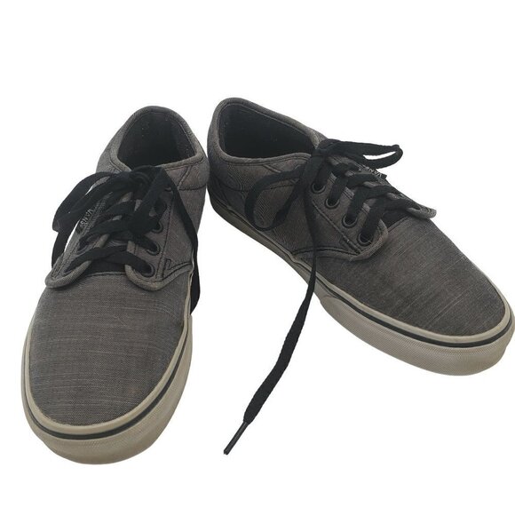 VANS Gray Lace Up Canvas Casual Skateboard Sneakers Shoes Size Mens 7 Womens 8.5 - Picture 1 of 7
